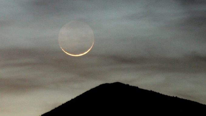 mountain crescent ramadan moon