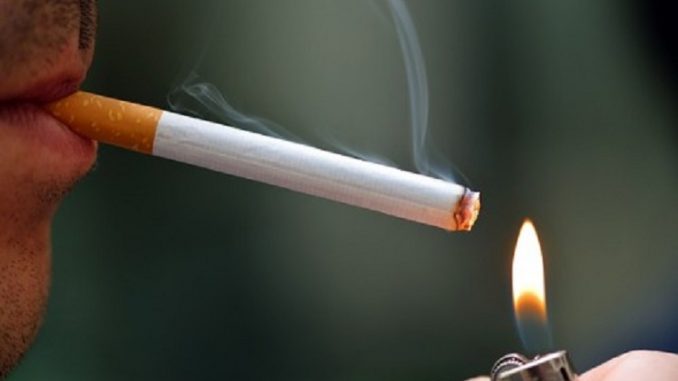 smoking cigarette